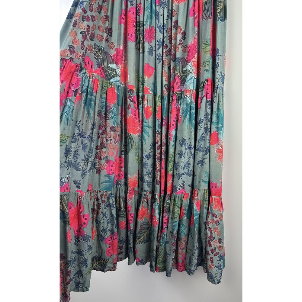 Natural Life Hanna Convertible Maxi Skirt Floral Tropical Smocked Size Medium - Picture 6 of 15